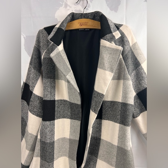 Plaid long coat size 8/10 SHEIN - Picture 4 of 7
